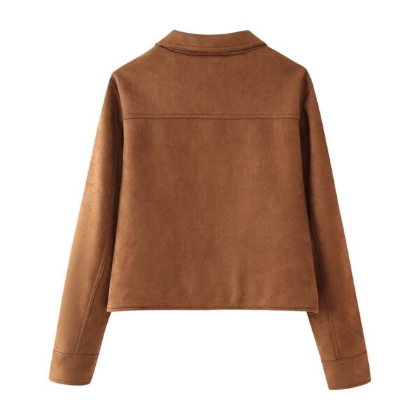 Autumn European And American Lapel Pocket Deerskin Velvet Coat - Image 2
