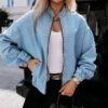 New Women's Clothing Blue Casual Slim Jacket Denim Coat - Image 5