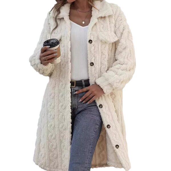 Fashion Plush Casual Long Coat For Women - Image 3