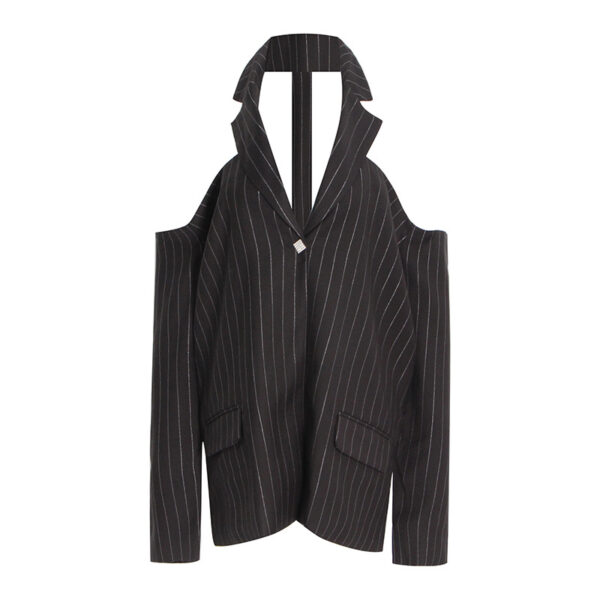 Fashion Shoulder-baring Back Rhinestone Blazer - Image 4
