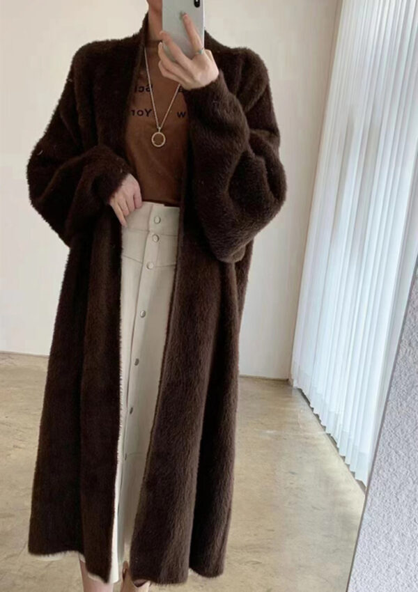 High Quality Lengthen And Thicken Long Sweater Coat - Image 7