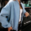 New Women's Clothing Blue Casual Slim Jacket Denim Coat - Image 2