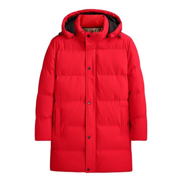 Men's Plus Size Thickened Thermal Long Pure Color Cotton Clothing Coat - Image 2