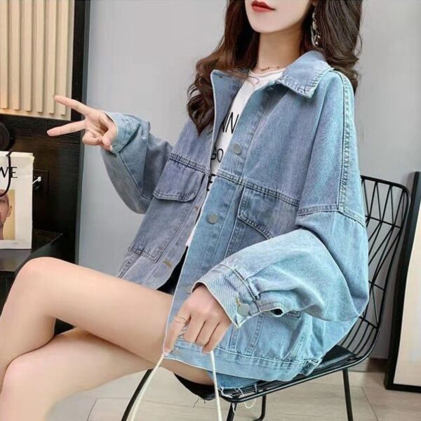 Spring And Autumn Denim Jacket Women's Embroidery Loose Korean Style All-matching Western Style - Image 4