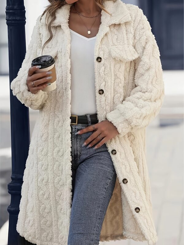 Fashion Plush Casual Long Coat For Women - Image 2