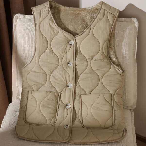 Lamb Wool Double-sided Thermal Vest Fashion Waistcoat Jacket - Image 5