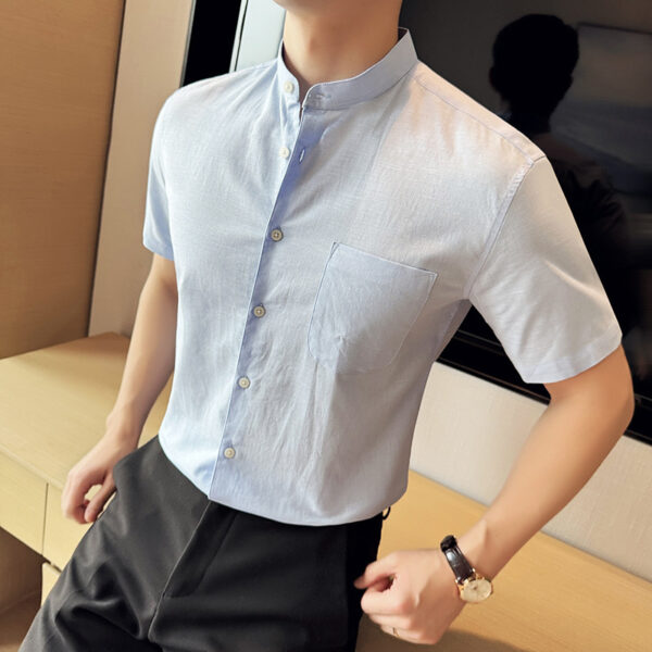 Men's Thin Linen Cotton Breathable Shirt - Image 2
