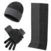 Warm Hat Scarf Gloves Knitted Plus Fluff Winter Men - Image 2
