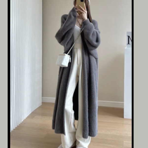 High Quality Lengthen And Thicken Long Sweater Coat - Image 2