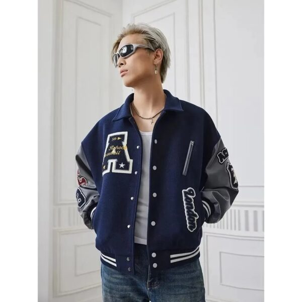 Spring And Autumn Baseball Uniform Letter Loose Trendy High Street Coat - Image 2