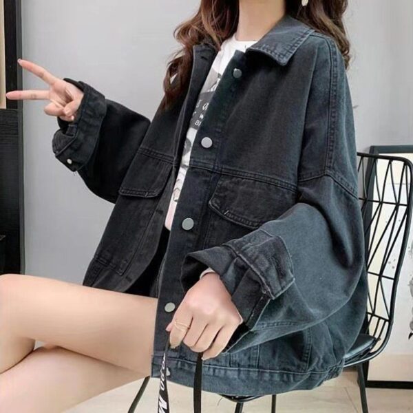 Spring And Autumn Denim Jacket Women's Embroidery Loose Korean Style All-matching Western Style - Image 3
