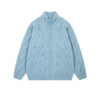 Simple Solid Color Twisted Collar Cardigan Sweater - Image 3