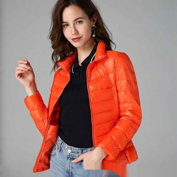 Short Light And Thick Thermal Slim Fit White Duck Down Fashionable Jacket - Image 5
