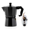 Stovetop Espresso Maker Espresso Cup Moka Pot Classic Cafe Maker Percolator Coffee Maker Italian Espresso for Gas or Electric Aluminum Black Gift package with 2 cups Amazon Platform Banned - Image 10