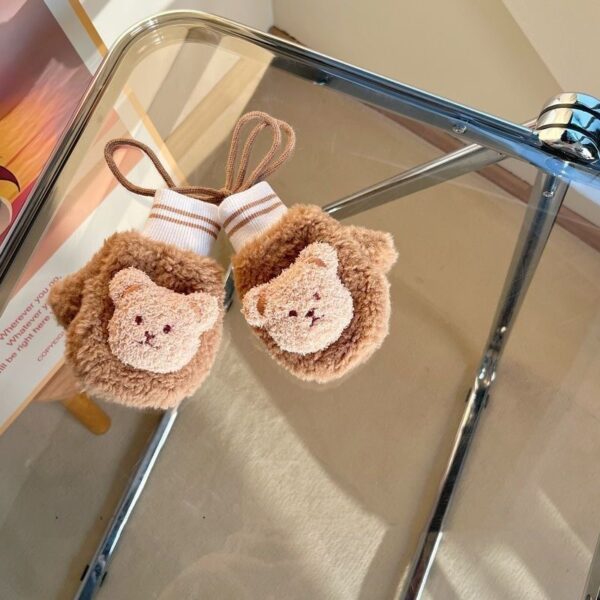 Cartoon Children's Fleece-lined Warm Gloves With Neck - Image 2