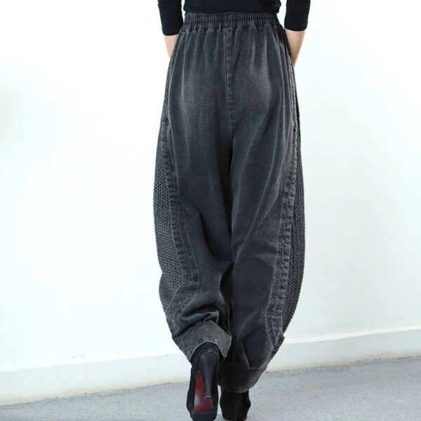 Women's Loose Casual Elastic High Waist Jeans - Image 4