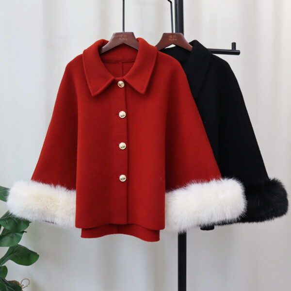 Women's Autumn And Winter New Classic Style Knitted Cloak Coat Shawl - Image 4
