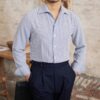 Striped Long Sleeved Shirt Slim Fit Shirt For Men - Image 5