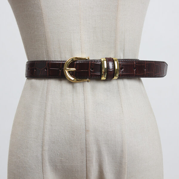 Women's Simple And Versatile Decoration Jeans Strap Genuine Leather Fashion Belt - Image 3