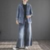 Autumn New Patchwork Pocket Loose Retro Long Sleeve Top - Image 4