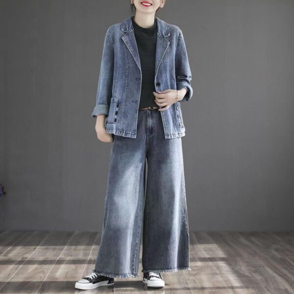 Autumn New Patchwork Pocket Loose Retro Long Sleeve Top - Image 4