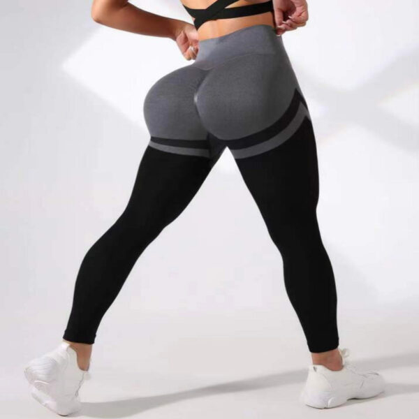 Women's High Waist Tight Color Matching Yoga Pants - Image 3