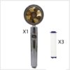 Propeller Driven Shower Head With Stop Button And Cotton Filter Turbocharged High Pressure Handheld Shower Nozzle - Image 7