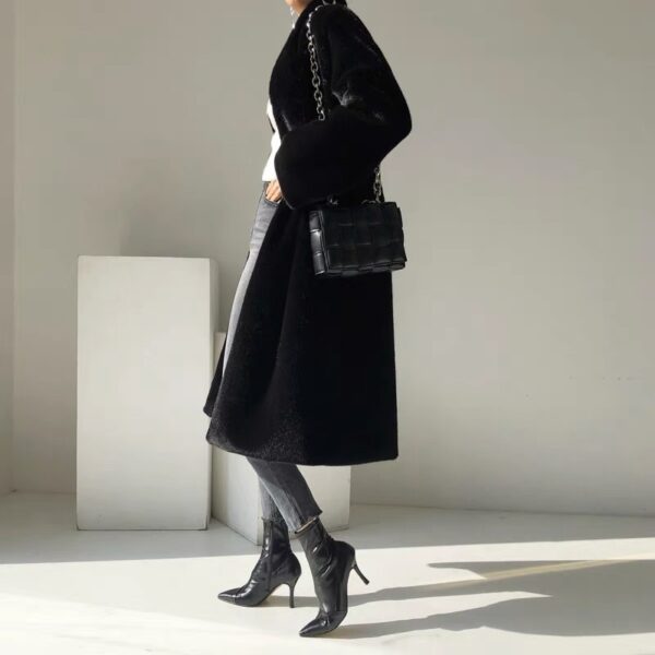 Marten Overcoats Mid-length Women's Stand Collar Plush Coat - Image 3