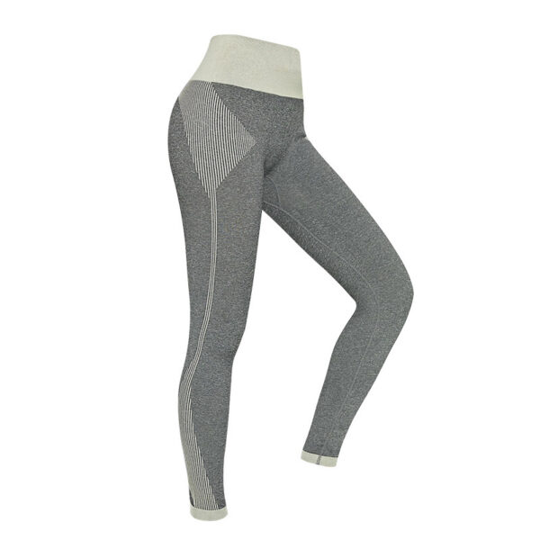 High Waist Color Stitching Fitness Pants For Women - Image 4