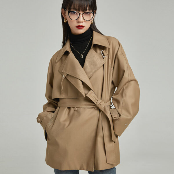 Women's Asymmetric Loose Casual Mid-length Trench Coat - Image 2