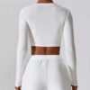 Fitness Running Sports Casual Thread Round Neck Long Sleeve Yoga Wear Top - Image 10