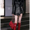 Black PU Leather Suit Jacket For Women - Image 4
