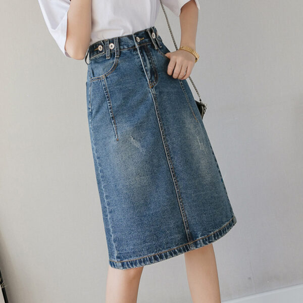 Summer Design Denim Skirt Mid-length - Image 3
