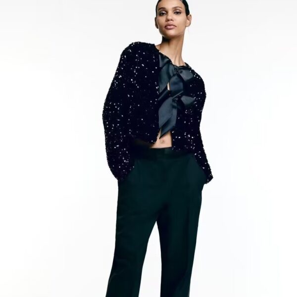 Women's Round Neck Long Sleeve Loose Plus Size Short Top - Image 3