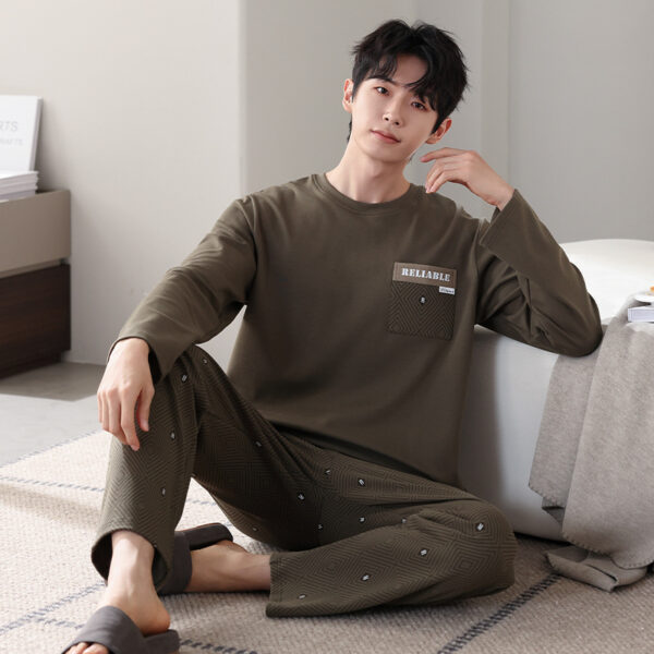 New Cotton Long Sleeve Full Cotton Casual Homewear Suit - Image 4