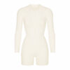 High Waisted Zippered Cardigan Insulation Jumpsuit - Image 7
