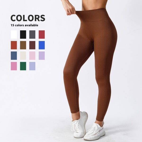 Women's Tight High Elastic Running Sports Thread High Waist Yoga Pants - Image 2