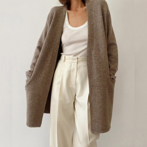 Women's Fashion Solid Color Knitted Jacket - Image 6