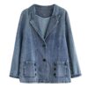 Autumn New Patchwork Pocket Loose Retro Long Sleeve Top - Image 5