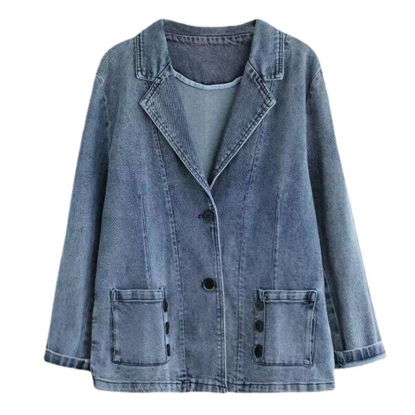 Autumn New Patchwork Pocket Loose Retro Long Sleeve Top - Image 5