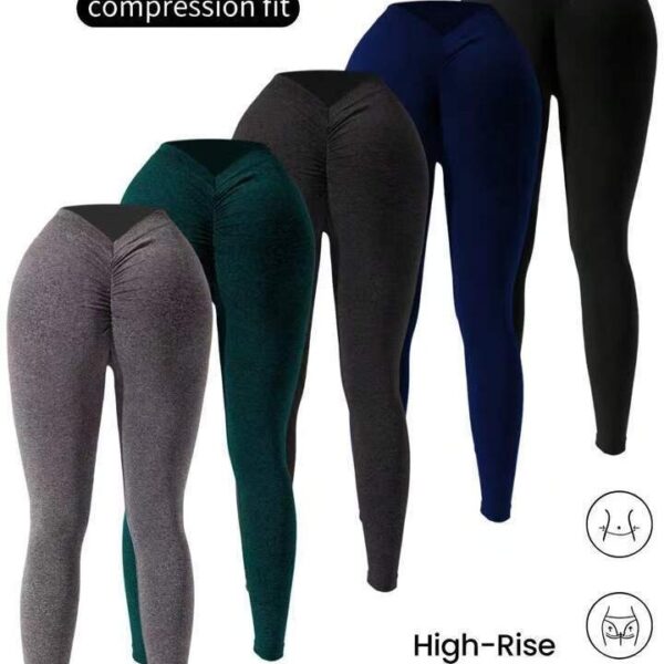 Women's V-waist Double Hip Lifting Outdoor Sport Running Training Tights - Image 2