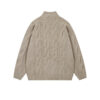 Simple Solid Color Twisted Collar Cardigan Sweater - Image 2