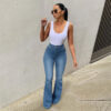 Women's Stretch High Waist Denim Pants Micro-pull Horseshoe Pants - Image 4
