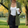 Women's Solid Color Pocket Button Twisted Sweater - Image 10