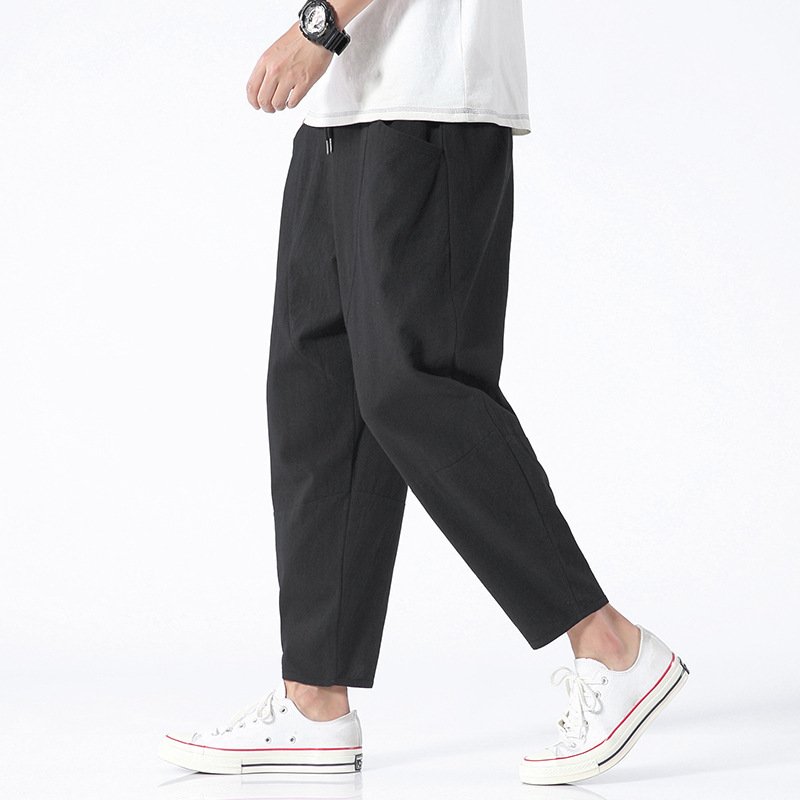 Loose Cotton Linen Cropped Harem Pants Casual Loose Cotton Linen Cropped Harem Pants Casual - Image 4