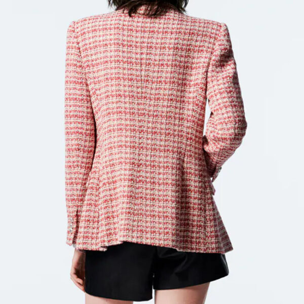 Textured Double-breasted Casual Ladies Blazer - Image 2