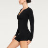High Waisted Zippered Cardigan Insulation Jumpsuit - Image 2
