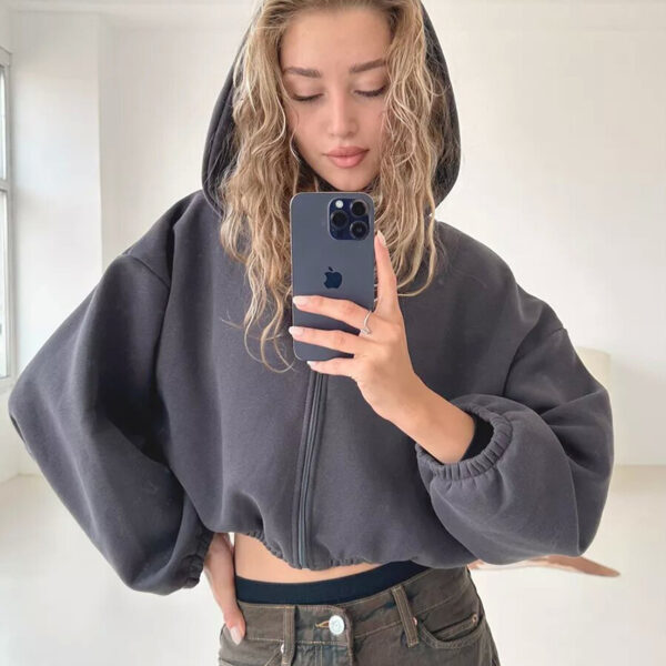 European And American Casual Women's Solid Color Hoodies - Image 6