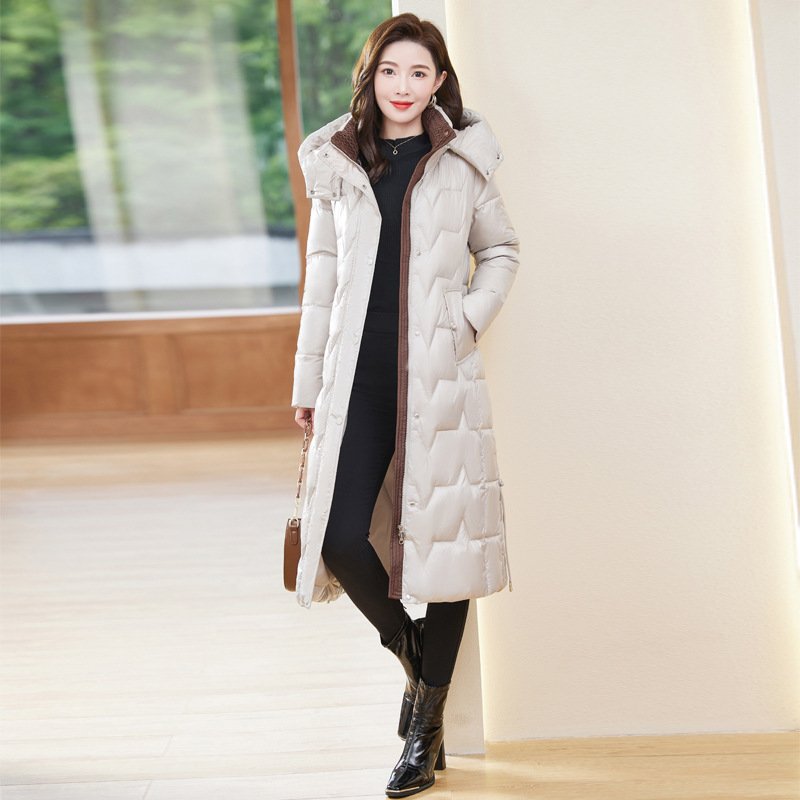 Down Cotton-padded Coat For Women Long Below The Knee Down Cotton-padded Coat For Women Long Below The Knee - Image 4