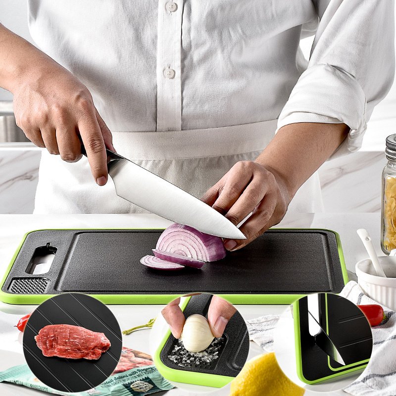 Double-side Cutting Board With Defrosting Function Chopping Board Kitchen Grinding Cutting Board With Knife Sharpener Double-side Cutting Board With Defrosting Function Chopping Board Kitchen Grinding Cutting Board With Knife Sharpener